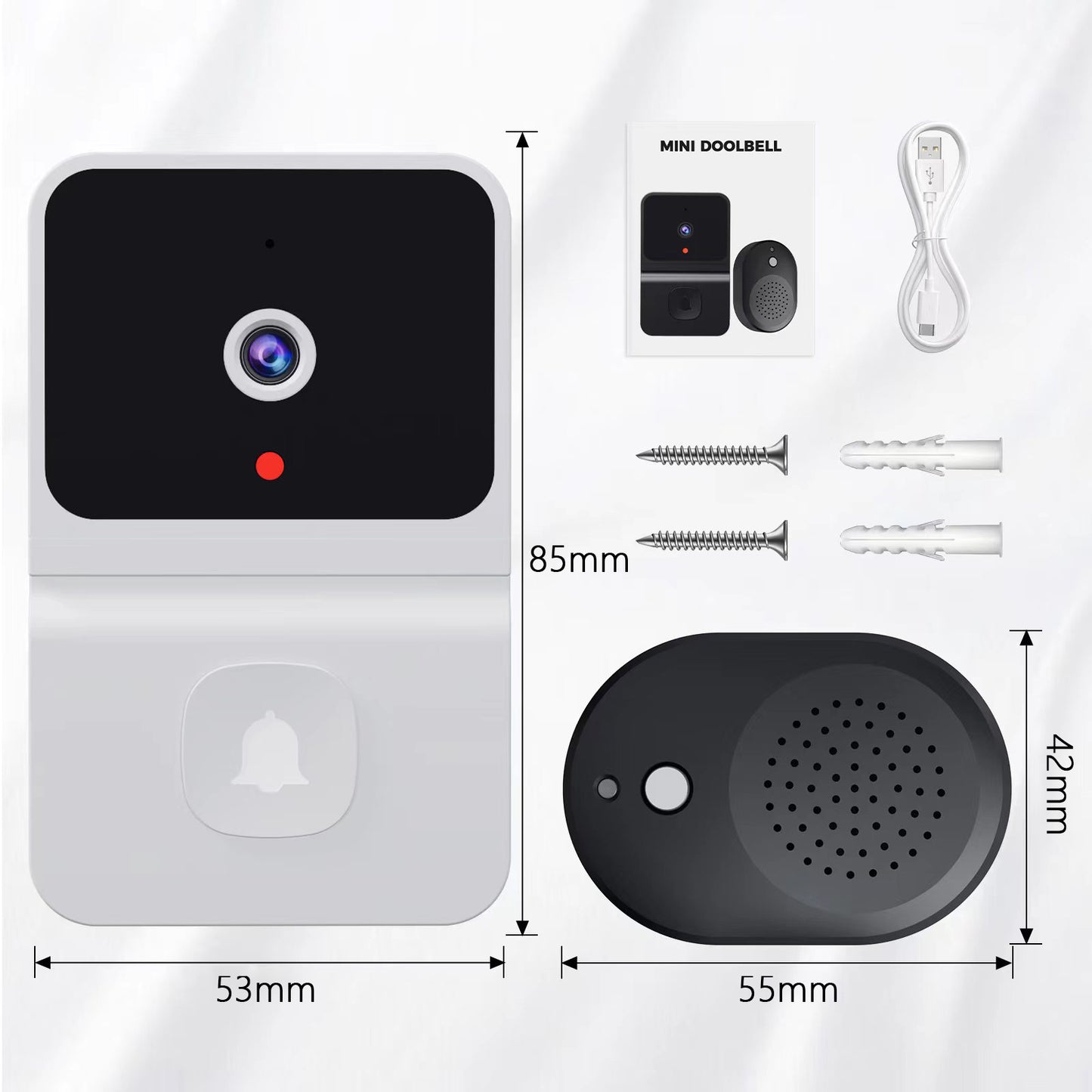 WIFI Security Camera Doorbell with Night Vision & Intercom