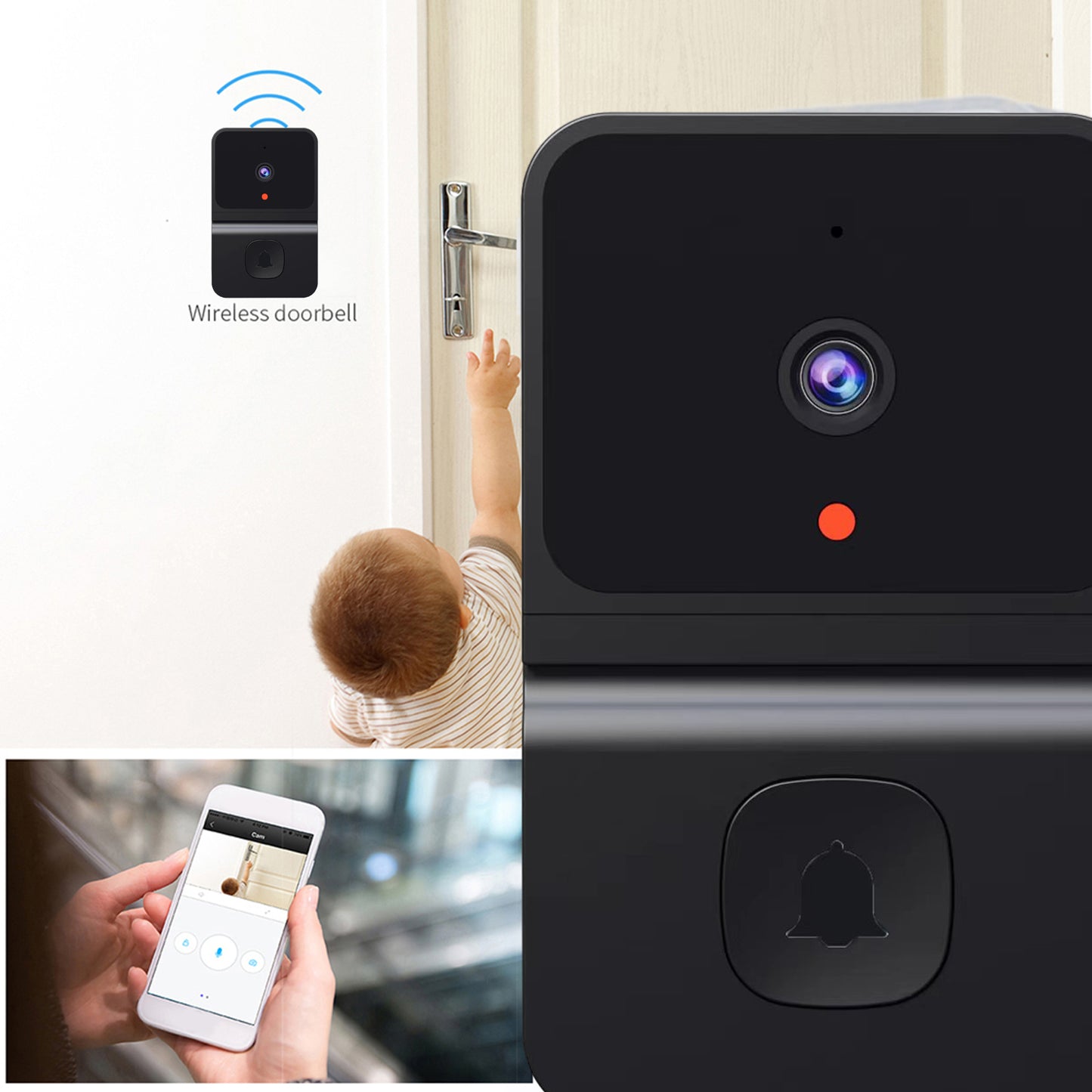 WIFI Security Camera Doorbell with Night Vision & Intercom