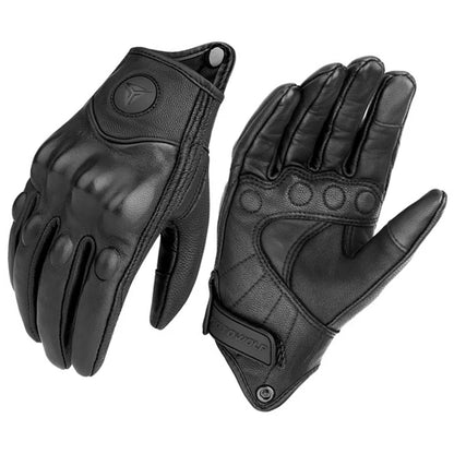 Unisex Leather Carbon Motorbike Gloves