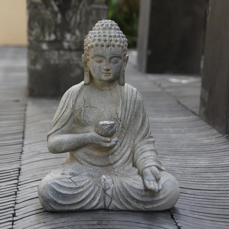 Solar Garden Buddha Sculpture